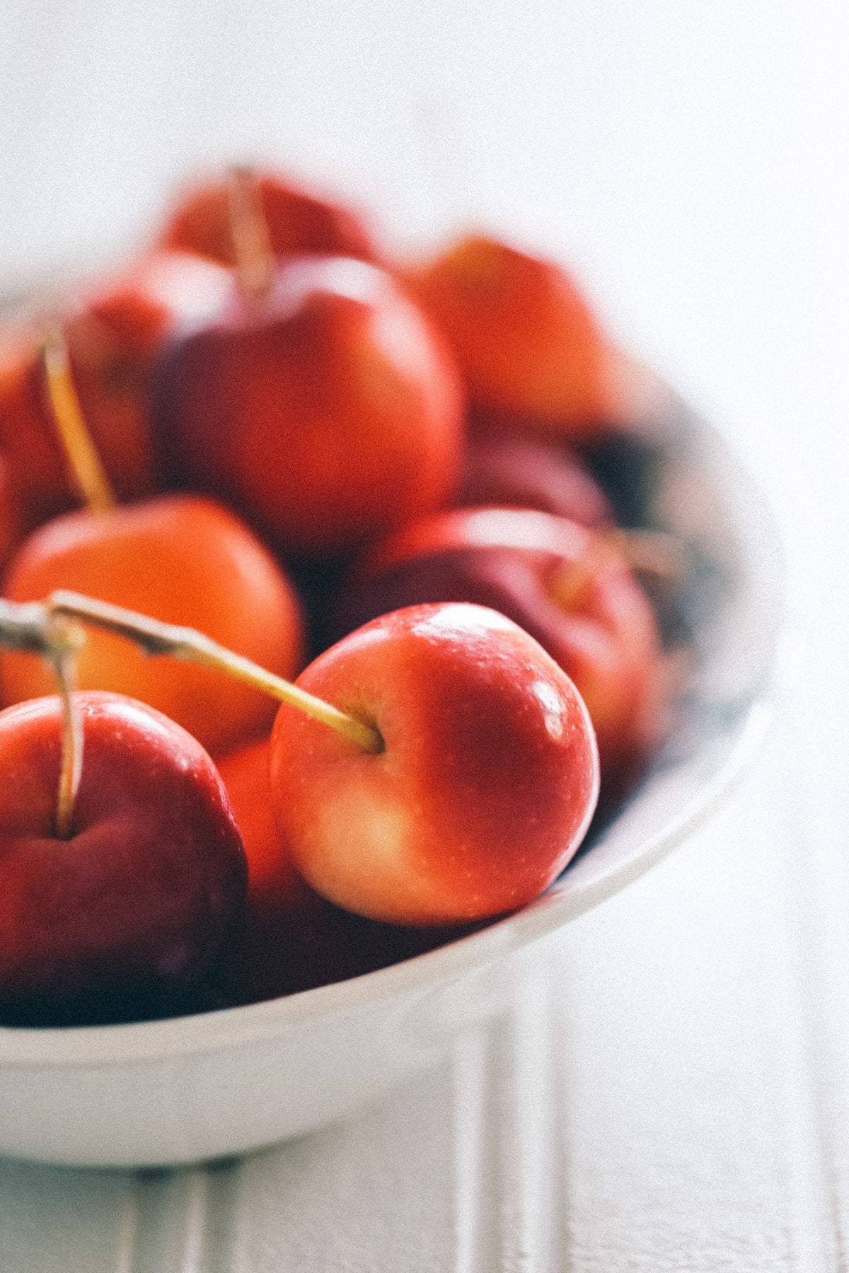 Cherries in a bowl.
