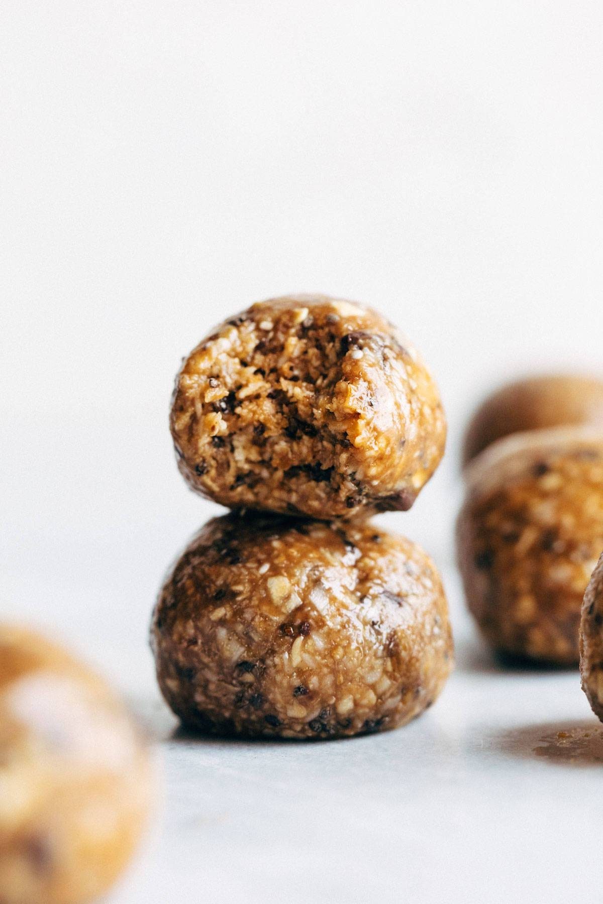 No-Bake Energy Balls on a white background.