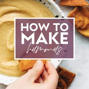 Hummus and pita with text that says "How to make hummus"