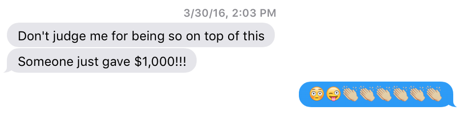 Imessage conversation.