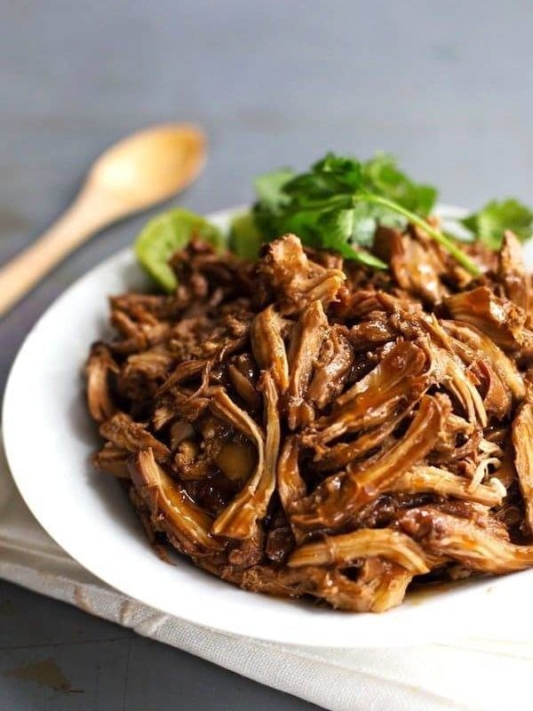 Honey Glazed Crockpot Chicken Adobo - simple pantry ingredients, hardly any hands-on time, 200 calories. | https://bio-research.online