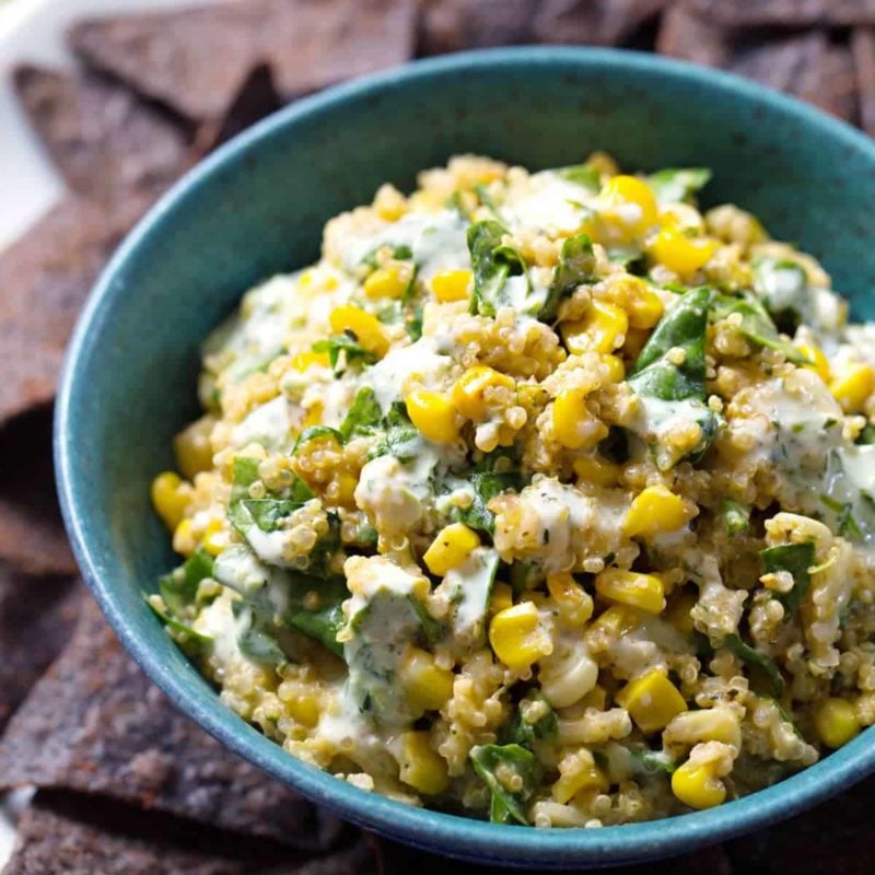 Healthy Jalapeño Quinoa Corn Dip