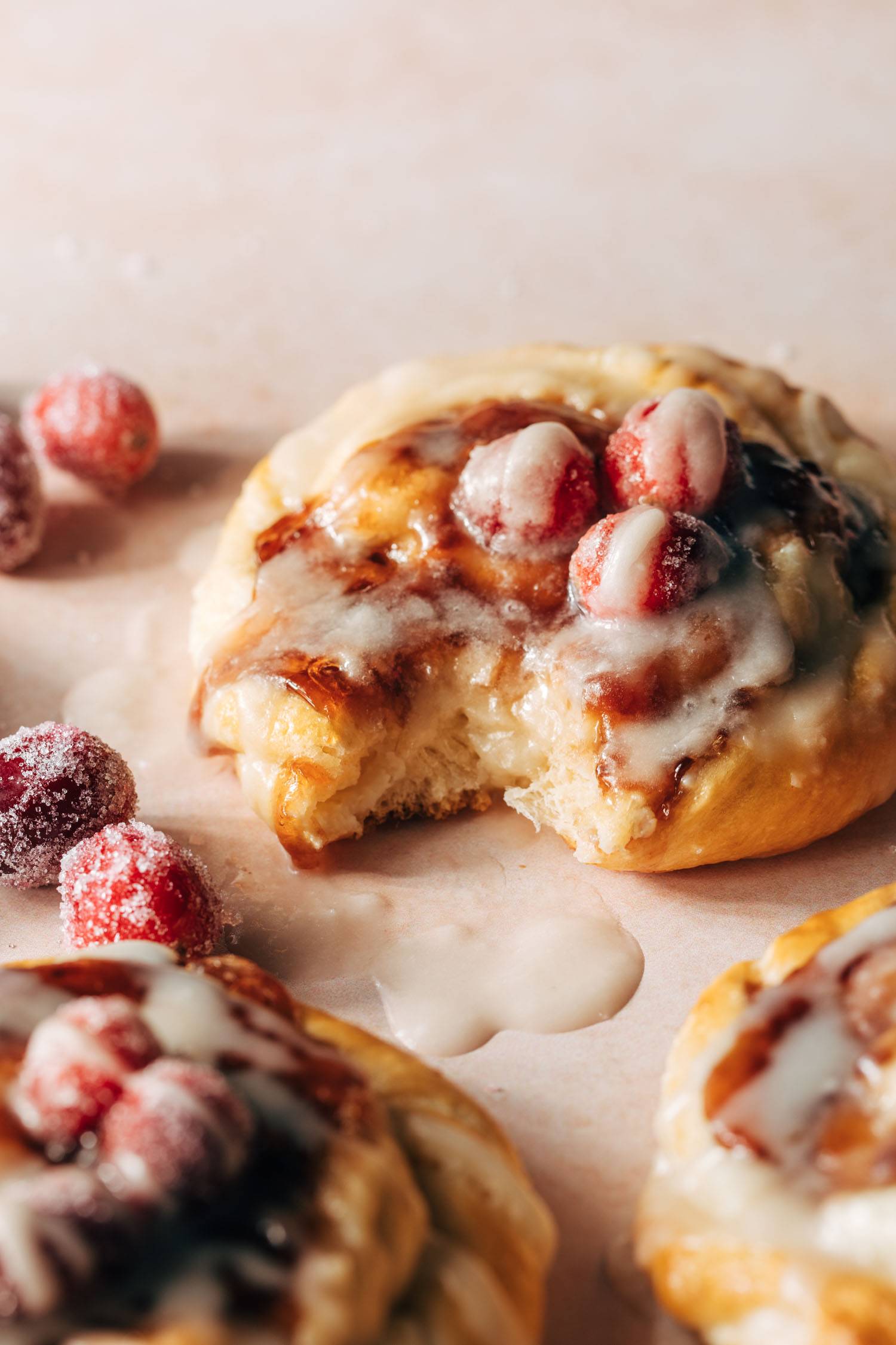 Bite out of cream cheese danishes