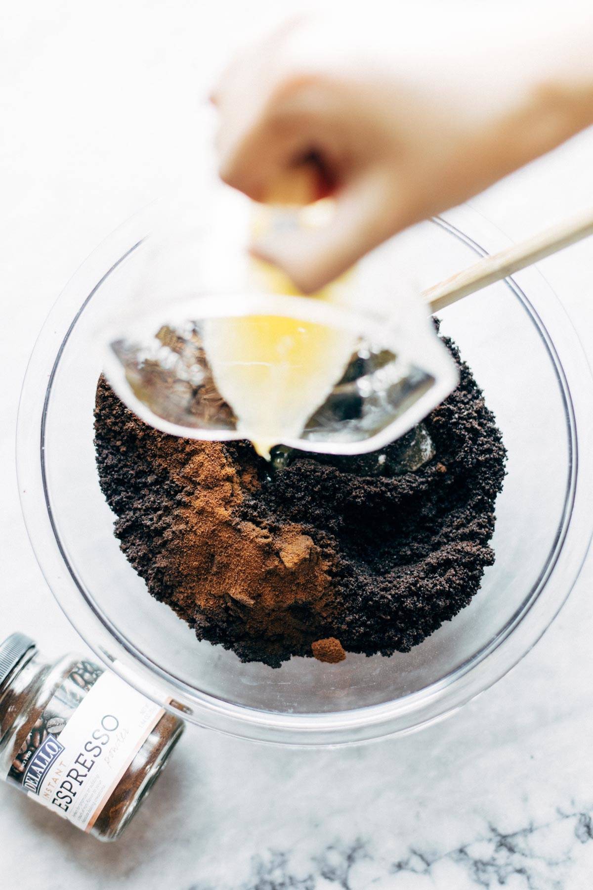 Ingredients for Mocha Peanut Butter Pie crust.