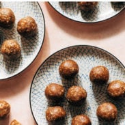 Pecan pie energy bites on a plate